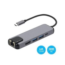 OSTALI Adapter-konverter TIP-C na HDMI+2xUSB3.0+TIP-C+RJ45