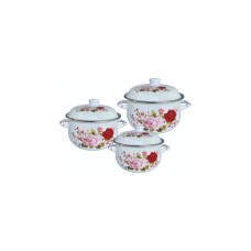 ROSBERG Šerpa set 3 R54518E3 18/20/22cm Bela sa cvetovima