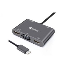 Sandberg Docking station USB-C - 2xHDMI/VGA/USB 3.0/USB C PD 136-35