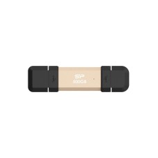 SILICON POWER Prenosni kompaktni eksterni SSD, 500GB, DS72 serija, zlatni (SP500GBUC3S72VPG)