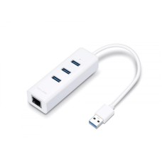 TP LINK USB Adapter UE330 to Gigabit Ethernet Network, 1x LAN, 3x USB 3.0 Hub