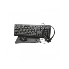 TRUST Primo 4-IN-1 set tastatura miš slušalice podloga crna (24260)