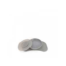 TWISTSHAKE Podloga silikonska+tanjir 6 pastel siva TS78442