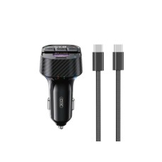 XO XO transmitter FM Bluetooth MP3 auto punjač 30W BLACK + kabl za telefon USB-C - USB-C
